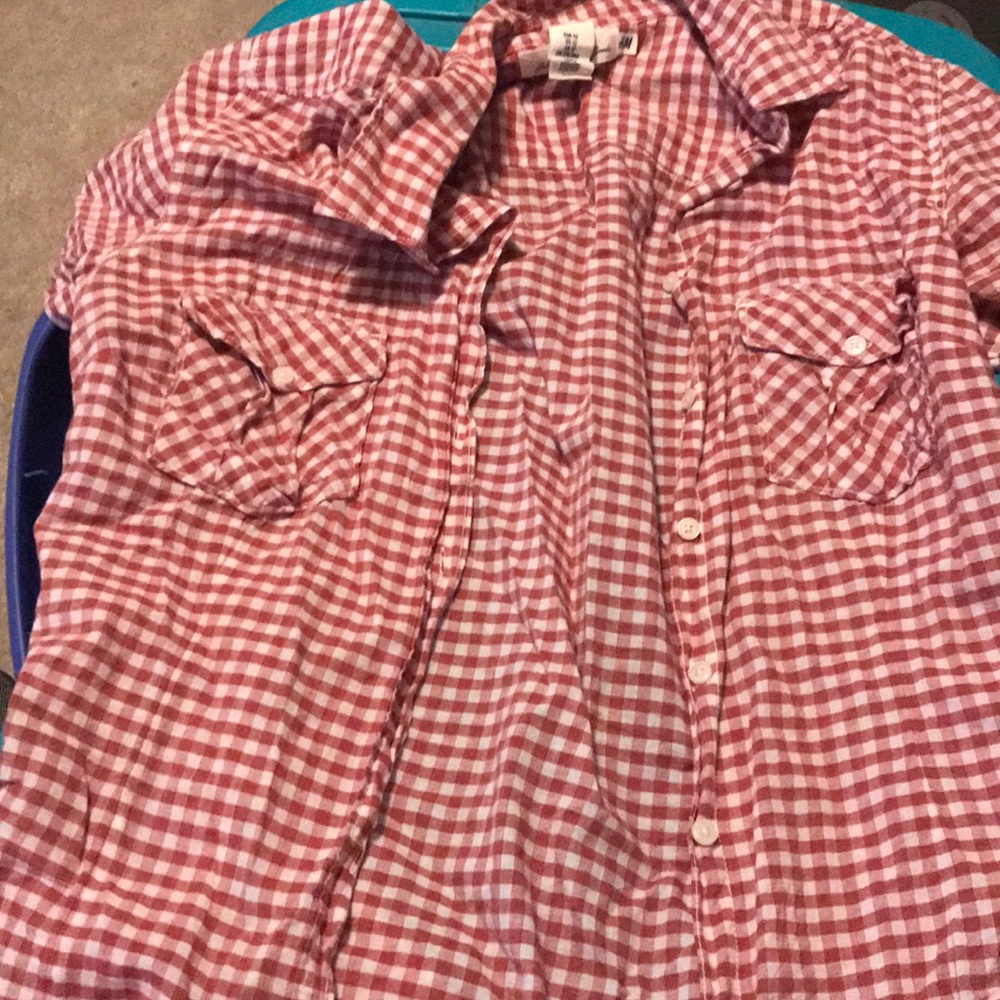 Red and White plaid shirt